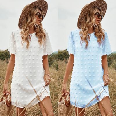 China Women 2022 Regular Dot Ladies Shirt Loose Dresses Street Enyami Amazon Breathable Casual Dress Success for sale