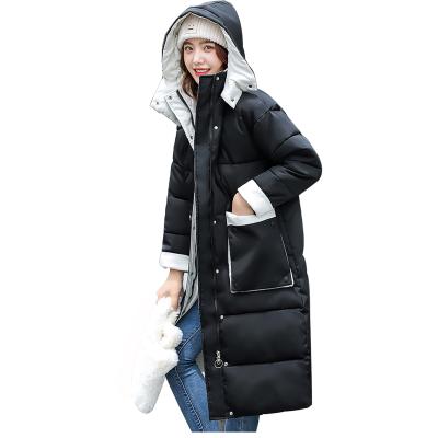 China Sustainable Winter Down Jacket Women Zipper Lady In Bulk Down Hooded Coat for sale