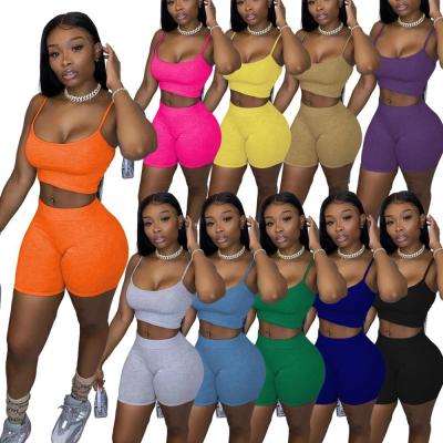 China 2021 Hot Casual Two Piece Cheap Price Breathable XSL Summer Style Women Bodycon Short Two Piece Set for sale