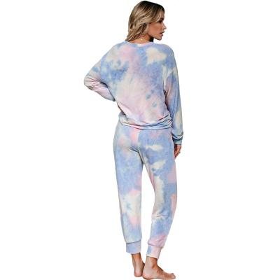 China Breathable Short Lounge Set High Quality Custom Tie Dye Tracksuits Stretch Cotton Dip Dye Tracksuits for sale