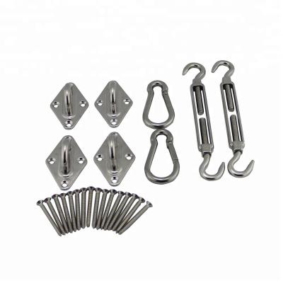 China Easy To Install And Use Stainless Adjustable 4 Square Sun Shade Sail Corner Hardware Kits for sale