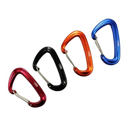 China Carabiner Snap Hook For Dog Leash Increasing Heavy Duty Aluminum 7075 D Shaped 12 KN Carabiner Hook For Hammock Head Chain Camping for sale