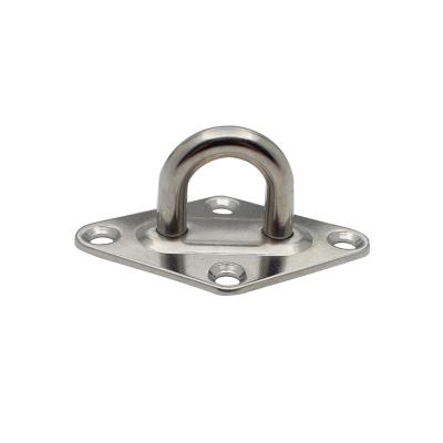 China Rust Proof Heavy Duty Stainless Steel Marine Boat Ceiling Wall Mount Hook Anchor Diamond Pad Eye Plate for sale