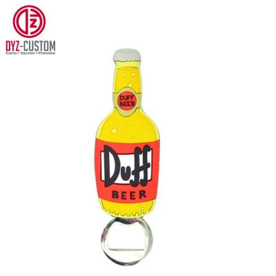 China Shape Custom Promotional Soft PVC Beer Bottle Opener Fridge Magnet for sale