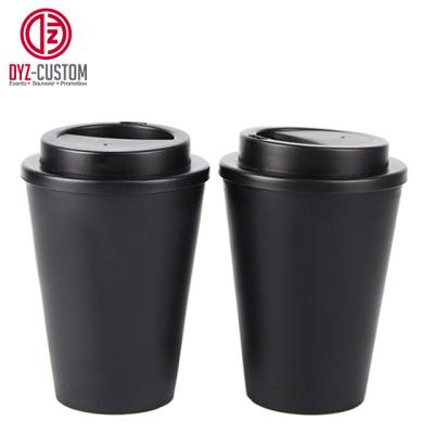 China Durable Double Wall PP Plastic Cups Reusable Coffee Mug With Lids for sale