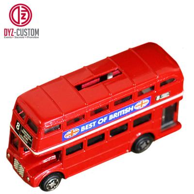 China Zinc Alloy Souvenir Die Cast Double Decker Bus Coin Piggy Bank for sale