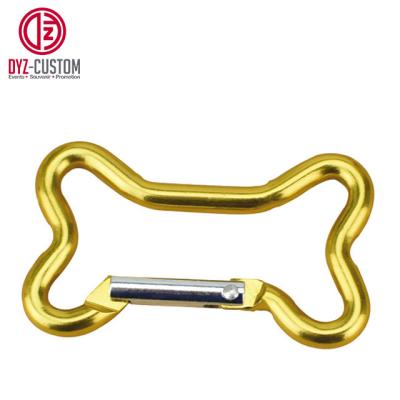 China Outdoor Climbing Activity Aluminum Bone Shape Snap Carabiner Clip Spring Hook Keychain for sale