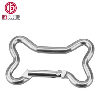 China Outdoor Climbing Activity Mini Dog Bone Shape Aluminum Alloy Carabiner Key Chain for sale