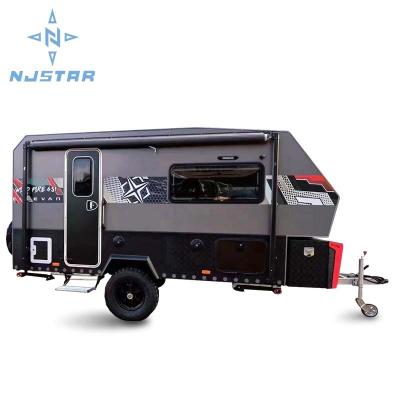 China NJATAR Australia Light Hybrid Standard Lightweight Aluminum All Terrain Tour Luxury Camper Vacation Camper Trailer Offroad Caravan for sale