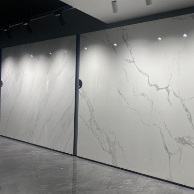 China Modern Large Size Floor Marble White Porcelain Tile 1200*2400*9mm Professional Polished Calcatta Porcelain Tiles Large Size for sale