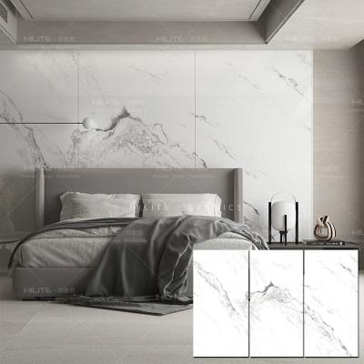 China 1200*2400*9mm Modern Hot Selling Interior Designs Marble Flooring White Polished Homogeneous Floor Tile for sale