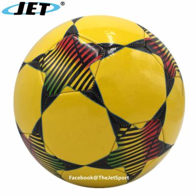 China New Design Durable Yellow Star Match PU Leather Football Soccer Ball for sale