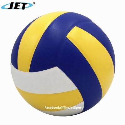 China Blue Yellow White Classic Designs Durable EVA Material Laminated Synthetic Volleyball for sale