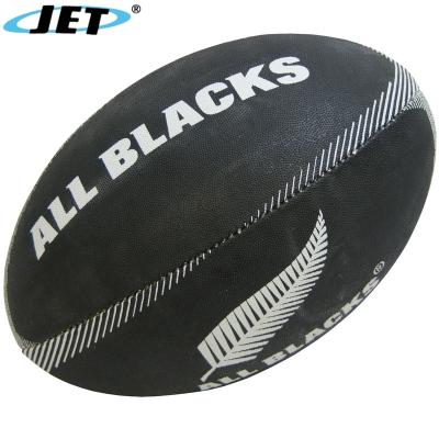 China Durable All Black Rugby Union Balls Rugby League Grip Vulcanized Rubber Studded Rugby Balls for sale