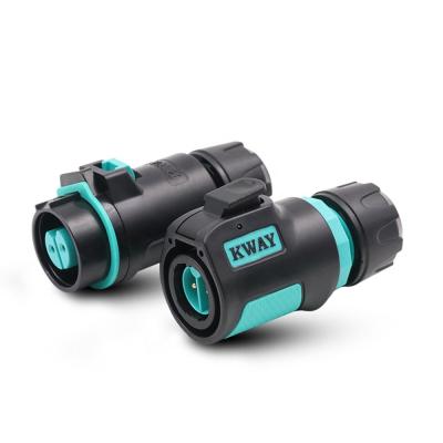 China Quick Power Lock KWAY K16 IP65/IP68 Connect 5A 10A 2 3 4 5 7 8 9 Pin M16 LED Power Connector Male Female Outdoor Waterproof Adapter for sale