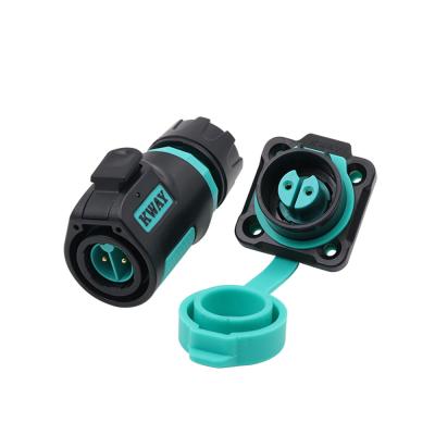 China A.W.G. Motorcycle Female Female LED Display K16 2 Pin Waterproof Electrical Power IP68 Male Socket Connector Adapter Male Socket Panel Mount 10A 18-16 for sale