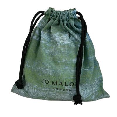 China Wholesale Recyclable Logo Printed Green Dust Drawstring Cotton Pocket Twine Canvas Packaging Cotton for sale