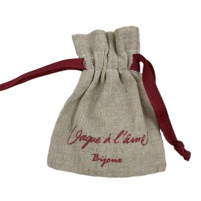 China Jewelry Pouch Customize Gift Recyclable Hessian Jute Potato Sack Bag With Drawstring for sale