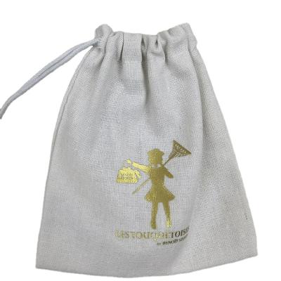 China Gold Small Premium Custom Logo Factory Custom Logo OEM Canvas Gift Drawstring Jewelry Pouch Jewelry Pouch Canvas Cotton for sale