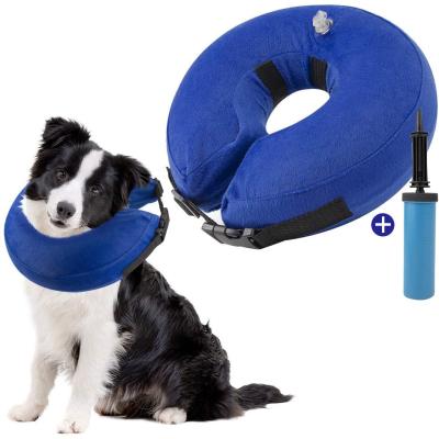 China Durable Protective Recovery Soft Cone Comfortable Dog Donut Safety With Adjustable Buckle Inflatable Dog Cone for sale