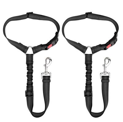 China Wholesale 2Pcs Pet Safety Car Seat Belt Dogs Product Padded Reflective Dog Leash for sale