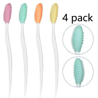 China Pro Viable Grooming Toothbrush 4 Pack Double Sided Silicone Gentle Kit Set For Dog Pet Tooth Clean Brush for sale