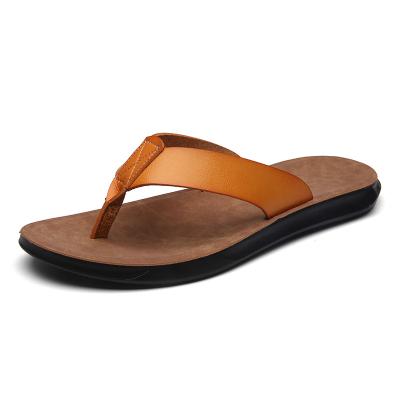 China Genuine Leather Men Products Hot Export NEW India Cheapest Flip Flops Fashion Trend Models Sliders Flat High Quality Slippers Sandals for sale