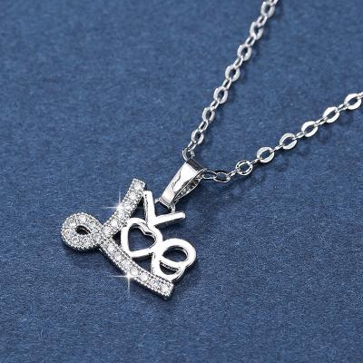 China Durable Newcomers Love Letter Pendant Necklace Silver Gold Plated Link Chain Necklaces Best Gift For Girlfriend Wife Wife for sale