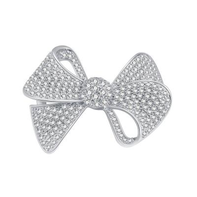 China Fashion Durable Custom Jewelry Sequin Bowknot Brooches Luxury Rhinestone Bow Brooch For Lady for sale