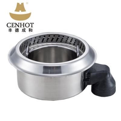 China CENHOT New Stainless Steel Electric Smokeless Hot Pot Korean BBQ BBQ Grill Equipment with Scrubber for Restaurant for sale