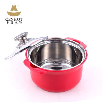 China New design stainless steel workable two handle hot pot and soup pot for restaurant for sale