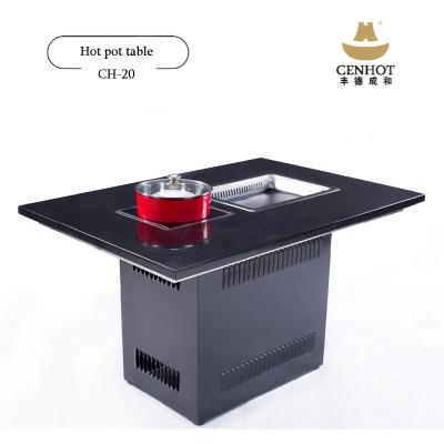 China Easy High End Marble Top Solid Outdoor Hot Pot Table Durable Hot Pot Table Supplier for sale