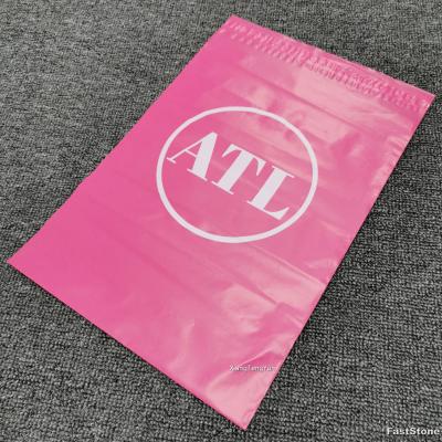 China Eco-friendly Plastic Pink Poly Mailing Bag Custom Apparel T-shirt Printing Envelope Package Polymailer With Logo for sale