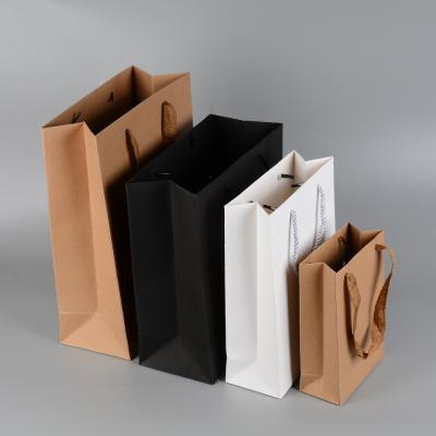 China High Quality Recyclable Kraft Paper Bags Custom Printed With Handles Kraft Paper Shopping Bag for sale