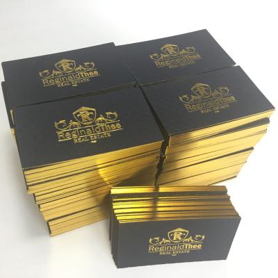 China Business Name Card Customized Luxury Shiny Gold Foil / Matte Edge Paper Business Card for sale