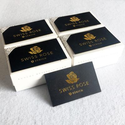 China Success Person Gold Edge Fold Aluminum Brand Luxury Business Business Card for sale