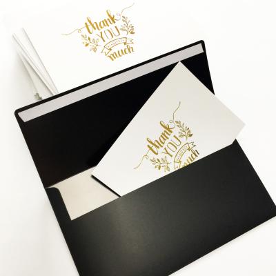 China Advertising / Promotion / School Greeting Cards Postcard Handmade Gold Foiling Thank You Card With Envelope for sale