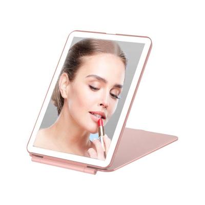 China Private Label Compact LED Pocket Mirror Lighted Lights Travel Small Portable Cosmetics Makeup Mirror for sale