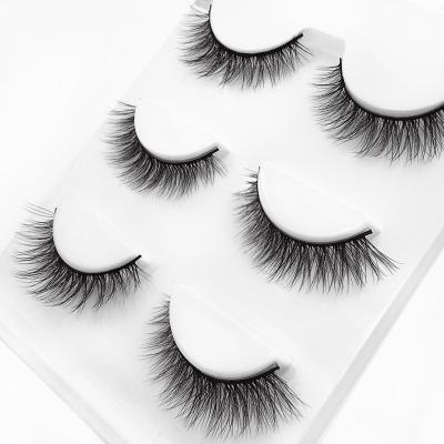 China Wholesale Dramatic Private Label False Eyelashes 3 Pairs Full Strip Mink Lashes for sale