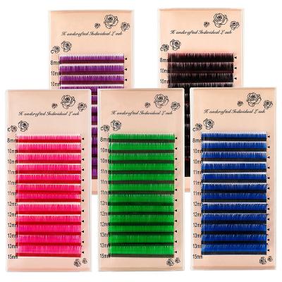 China DIY Lash Natural Light Weight Mix Length C/D Dramatic Colorful Curl Color Individual False 7 Mink Eyelash for sale