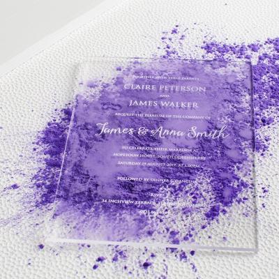 China Custom Europe Definition Printing Size Clear Acrylic Wedding Invitations And Wedding Supplies for sale