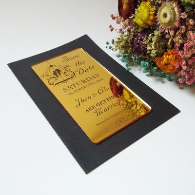 China Custom Made High Quality Durable Exquisite Fashion Acrylic Mirror Wedding Invitation for sale