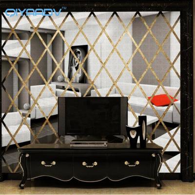 China Morden Customized Colorful Acrylic Silver DIY 3D Mirror Wall Sticker For Home Decoration for sale