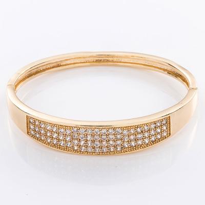 China Gold Plated 2019 Fashion Jewelry Womens 18k Gold Plated Cubic Zirconia Bangle Bracelets for sale