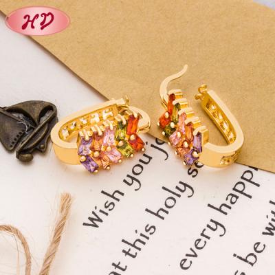 China FASHIONABLE Rose Diamond Huggie Earrings Hoop Huggie Earrings Delicate Jewelry for sale