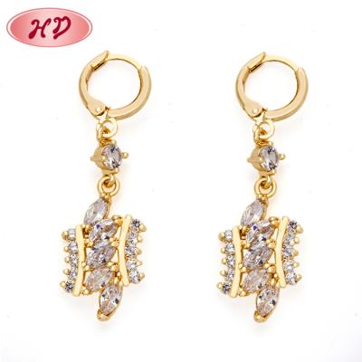 China 2019 copper alloy fashion jewelry gold rainbow zircon drop earrings drop earring for sale