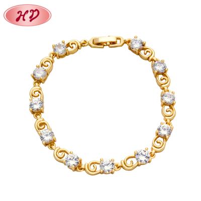 China No Allergic Hot Sale Birthday 13G 18K Fashion White Crystal Charm Bracelet Women Jewelry for sale