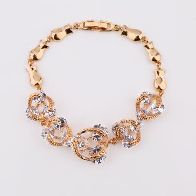 China 2018 Fashions Cheap Wholesale Romantic 18K Gold Plated Diamond Bracelet Jewelry for sale