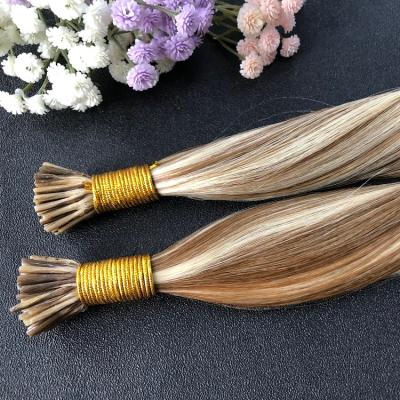 China Double Drawn Silky Straight Wave Mix Color Itip Remy Natural Human Hair Cuticle Hair Extensions Weft Price for sale