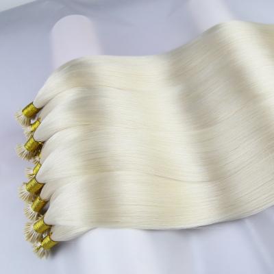 China Silky Straight Wave Soft Rubber Head I Tip Natural Raw 100% Virgin Hair Cuticle Aligned Hair Extensions Packaging Custom Logo for sale